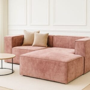 Esquinero Napoles con diseño moderno, confort diario y patas plasticas en ambiente de living