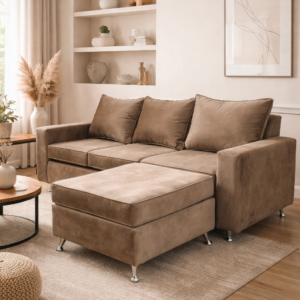 Esquinero Oporto con diseño moderno, confort diario y patas aluminio ambiente de livingEsquinero Chesterfield con diseño moderno, confort diario y patas aluminio ambiente de living