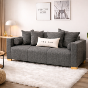 Sofá Praga con diseño moderno, confort diario y patas aluminio ambiente de livingEsquinero Chesterfield con diseño moderno, confort diario y patas aluminio ambiente de living