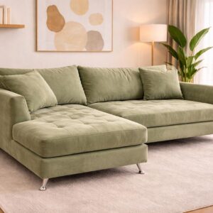 El Esquinero Margarita con diseño moderno, confort diario y patas aluminio ambiente de livingEsquinero Chesterfield con diseño moderno, confort diario y patas aluminio ambiente de living