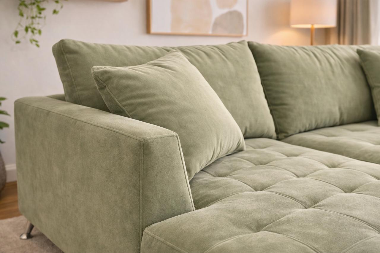 El Esquinero Margarita con diseño moderno, confort diario y patas aluminio ambiente de livingEsquinero Chesterfield con diseño moderno, confort diario y patas aluminio ambiente de living