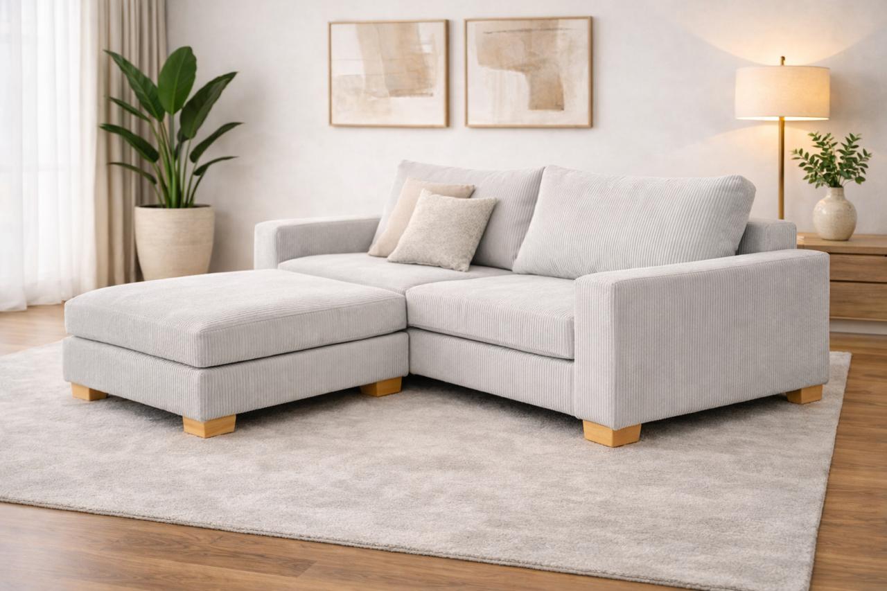 El Esquinero Marta con diseño moderno, confort diario y patas aluminio ambiente de livingEsquinero Chesterfield con diseño moderno, confort diario y patas aluminio ambiente de living