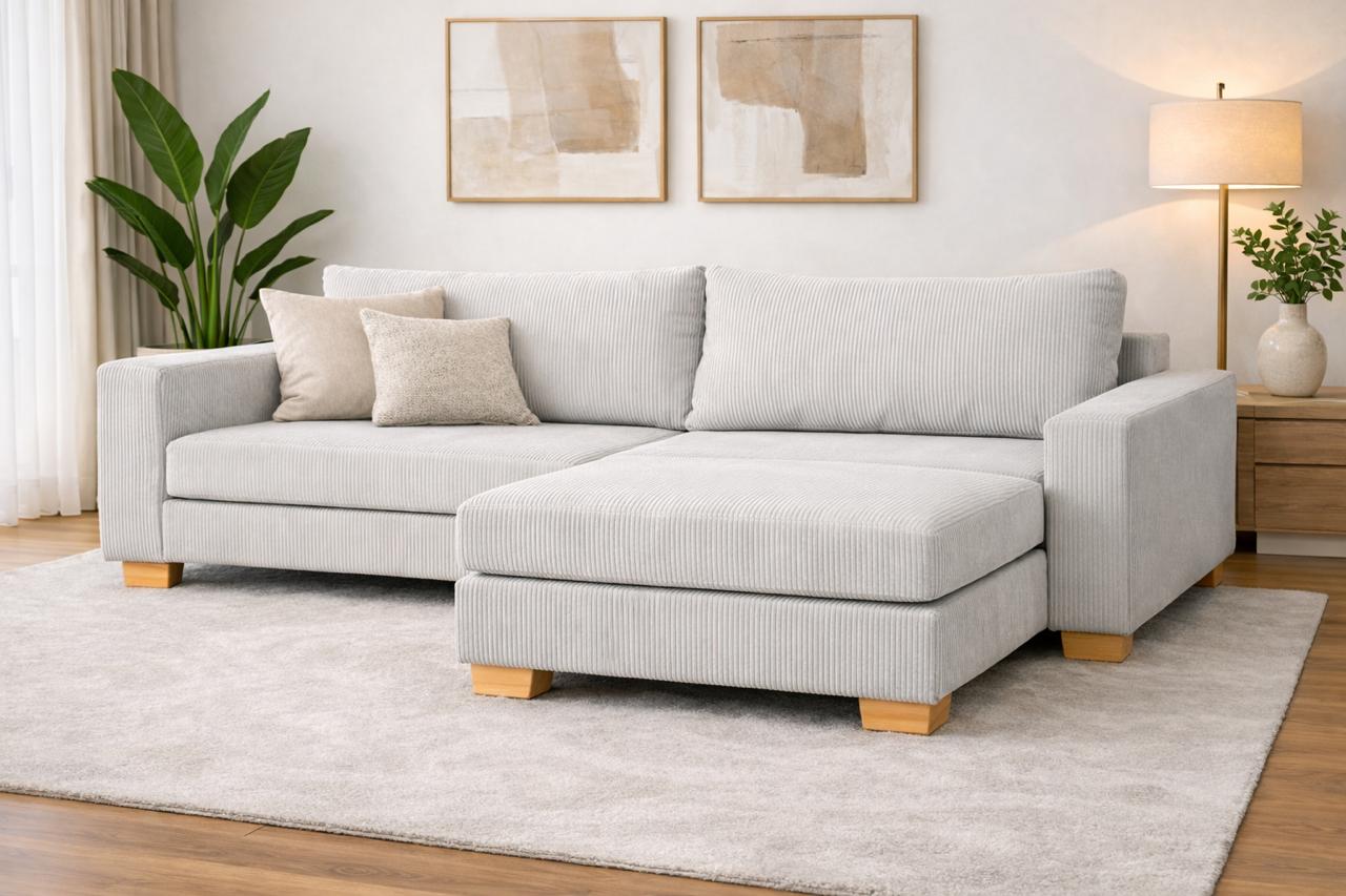 El Esquinero Marta con diseño moderno, confort diario y patas aluminio ambiente de livingEsquinero Chesterfield con diseño moderno, confort diario y patas aluminio ambiente de living