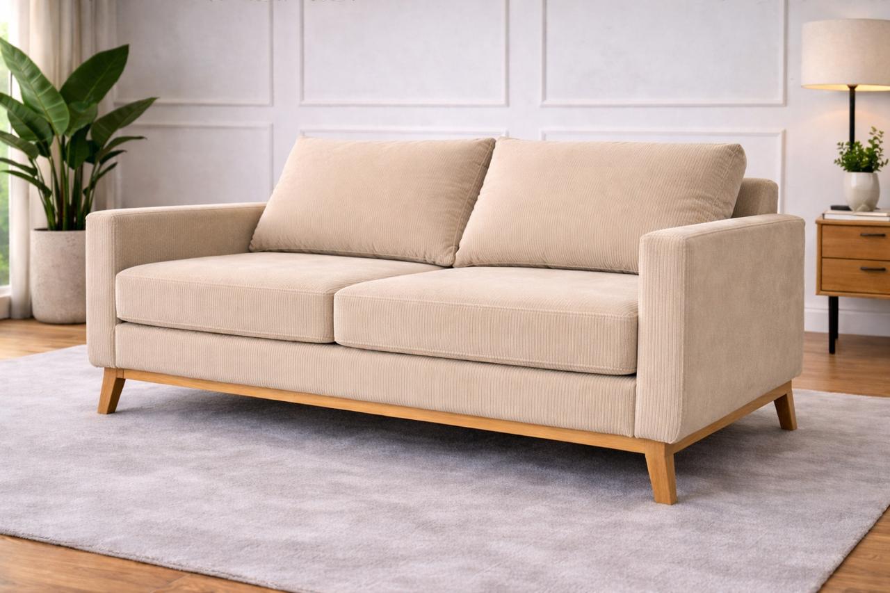 El Sofá Aurora con diseño moderno, confort diario y patas aluminio ambiente de livingEsquinero Chesterfield con diseño moderno, confort diario y patas aluminio ambiente de living