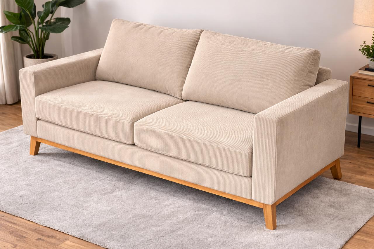 El Sofá Aurora con diseño moderno, confort diario y patas aluminio ambiente de livingEsquinero Chesterfield con diseño moderno, confort diario y patas aluminio ambiente de living