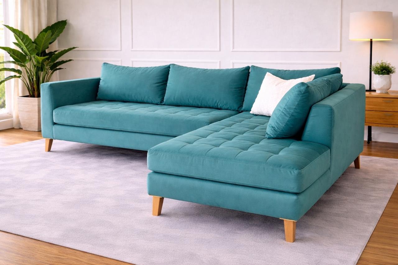 El Esquinero Margot con diseño moderno, confort diario y patas aluminio ambiente de livingEsquinero Chesterfield con diseño moderno, confort diario y patas aluminio ambiente de living